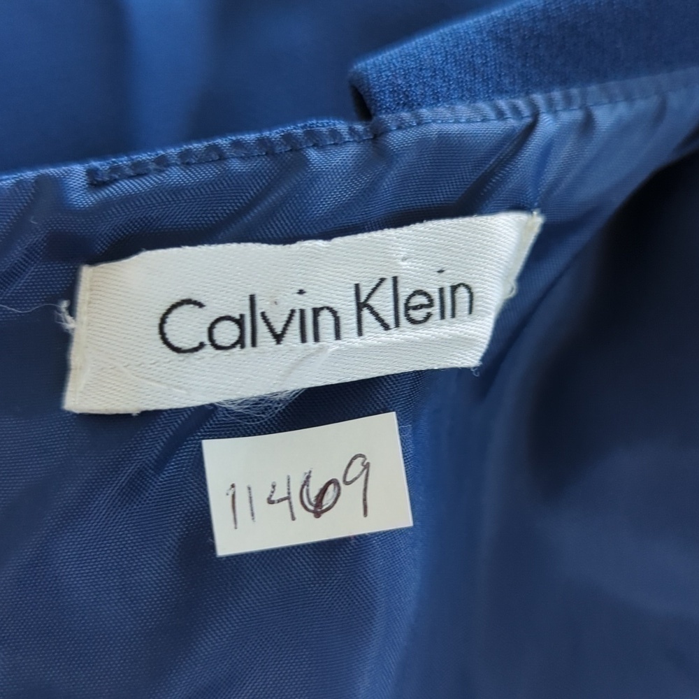 Calvin Klein Folded Neckline Sheath Dress Blue S/M preppy Business casual - Picture 4 of 4